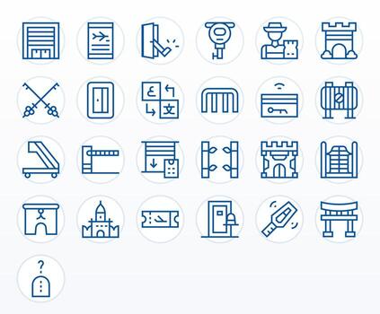 25 Regular Line Grid Fitted Retina Ready Icons from Gate Suite vector