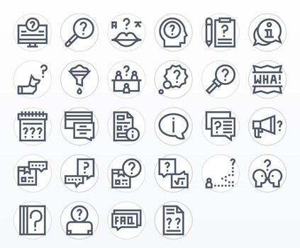 Clarification Design Icons featuring 28 Grid Fitted Bold Line Style vector