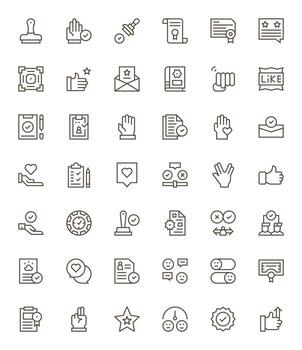 42 Regular Line Detail Enhanced Icons tailored for Approval 256x256 interface vector
