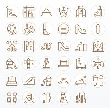 Climbing Icon Repository containing 35 Regular Line 128x128 Pixel Optimized graphics vector