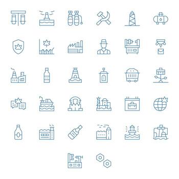 Industry Premium Bundle with 32 High Resolution Pixel Optimized Thin Line Icons vector
