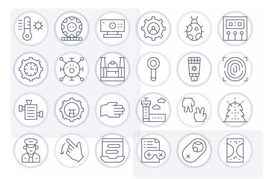 24 retina Listo íconos para controlar en píxel optimizado Delgado línea formato vector