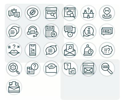 25 consulta píxel Perfecto íconos en 256x256 regular línea estético vector