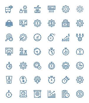 Efficiency Scalable Set featuring 42 PIXEL Perfect Regular Line 256x256 Icons vector