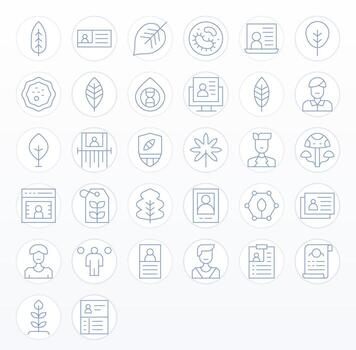 Bio Icon Library with 32 Thin Line 256x256 Pixel Aligned Designs vector