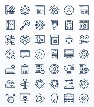 42 Regular Line Icons designed for Options in High Resolution PIXEL Perfect format vector
