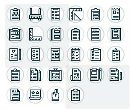 28 64x64 Bold Line Icons for Survey with Pixel Optimized precision vector