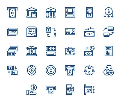 28 256x256 negrita línea íconos para retirada con monitor Perfecto precisión vector
