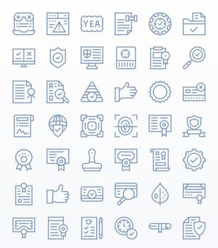 validación monitor Perfecto conjunto con 42 128x128 regular línea íconos vector