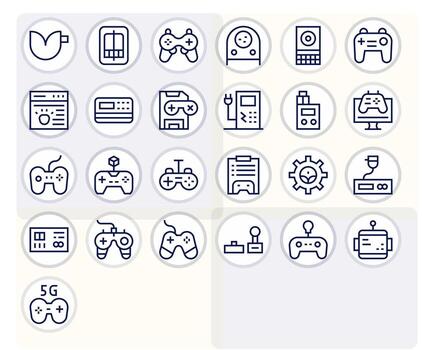 Console Ultimate Package with 25 Retina Ready Regular Line Pixel Optimized Icons vector
