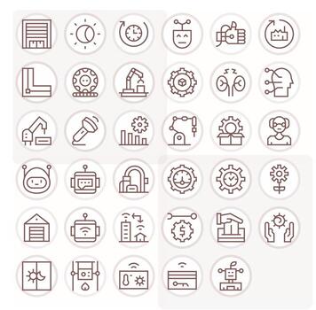 35 regular línea editable diseños para automatización 256x256 íconos vector