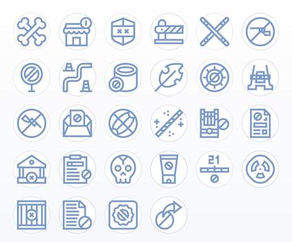 Bold Line Display Perfect Icons from No Entry Set with 28 High Resolution Icons vector