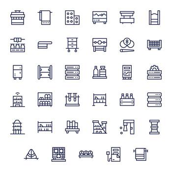 35 Regular Line Pixel Optimized 128x128 Icons from Rack Suite vector
