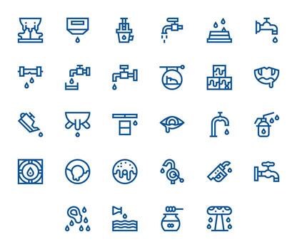 28 64x64 Pixel Optimized Icons for Dripping in Bold Line Theme vector