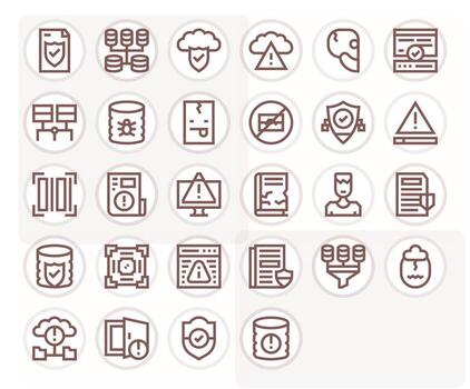 28 Icons for Data Integrity optimized in Detail Enhanced 256x256 Bold Line resolution vector