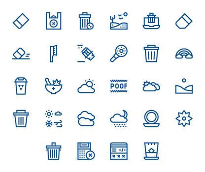 Clear Modern Collection with 28 Bold Line High Resolution Display Perfect Icons vector