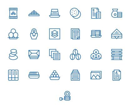 Stack Icon Toolkit featuring 25 Editable 128x128 Regular Line elements vector