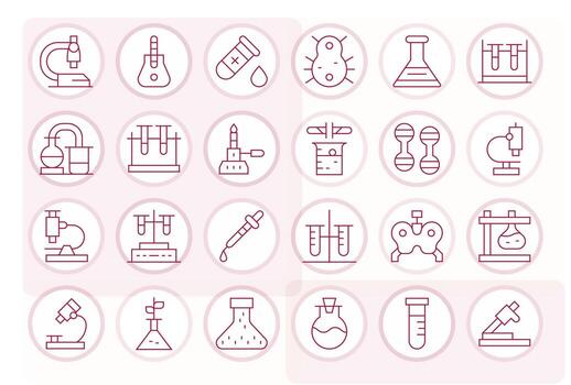 24 Thin Line Icons from Lab Equipment in 128x128 Pixel Optimized Quality vector