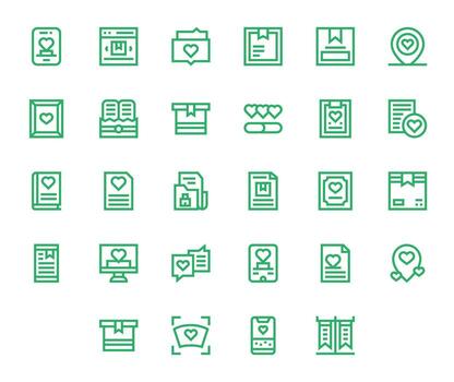 Saved Exclusive Set featuring 28 Bold Line Pixel Optimized High Resolution Icons vector