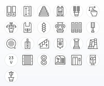 25 Display Perfect 128x128 Icons for Vertical in elegant Regular Line design vector