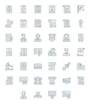 40 Pixel Aligned Thin Line Icons designed for Official Interface vector