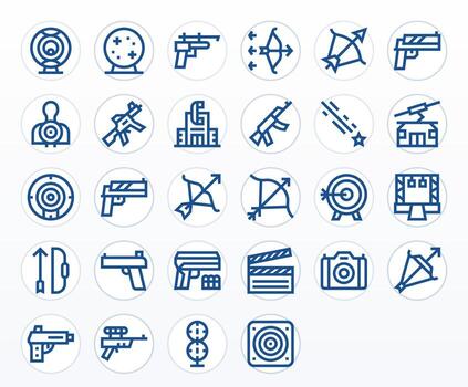 28 íconos para disparo presentando 256x256 monitor Perfecto negrita línea gráficos vector