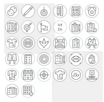 32 Display Perfect Thin Line Icons designed for Mark Interface vector
