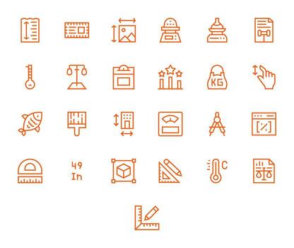 25 Regular Line Icons designed for Scale in High Resolution Pixel Optimized format vector