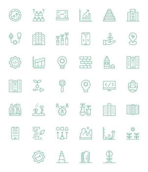 40 Delgado línea íconos diseñado para desarrollo en 256x256 monitor Perfecto formato vector