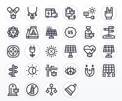 28 Bold Line Grid Fitted Icons for Alternative Graphics vector
