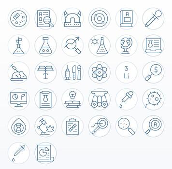32 alto resolución íconos para investigación en editable Delgado línea formato vector