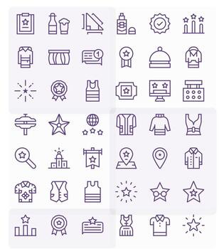 Top Icon Toolkit featuring 42 Pixel Optimized 128x128 Regular Line elements vector