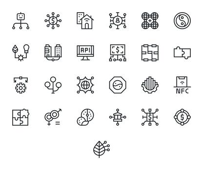 Integration Icon Toolkit featuring 25 Pixel Aligned 128x128 Regular Line elements vector