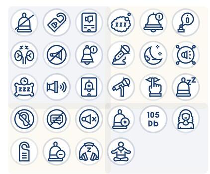 Quiet Icon Set with 28 Bold Line 128x128 Editable Graphics vector
