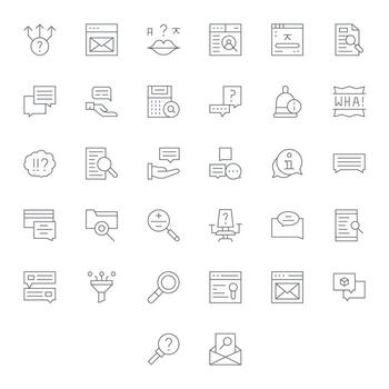 Delgado línea monitor Perfecto íconos desde consulta conjunto con 32 64 x 64 íconos vector