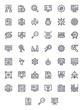45 Bold Line Icons for Visualization in crisp 256x256 Editable resolution vector