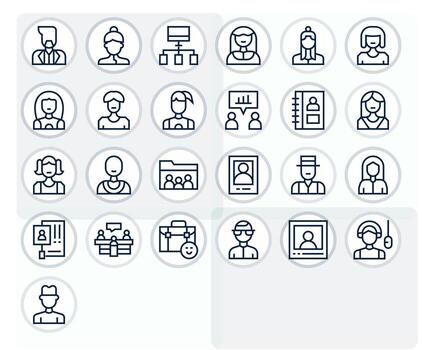 Client Icon Toolkit featuring 25 PIXEL Perfect 128x128 Regular Line elements vector