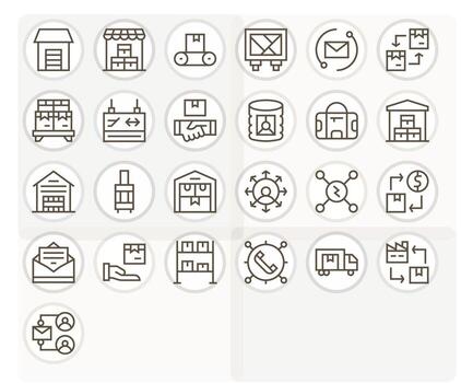 25 128x128 regular línea íconos para saliente con píxel optimizado precisión vector