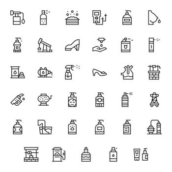 35 256x256 Regular Line Icons optimized for Pump Editable display vector