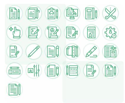 25 Pixel Optimized High Resolution Icons for Edit in elegant Regular Line design vector