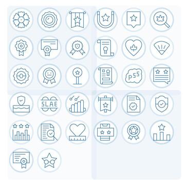 Quality Icon Toolkit featuring 32 Editable 128x128 Thin Line elements vector