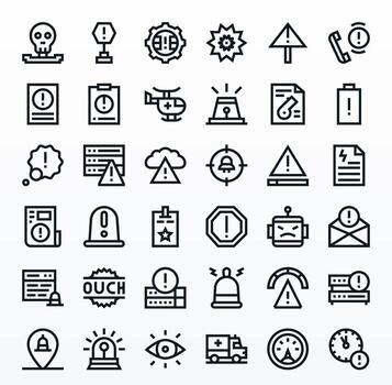 36 íconos para crítico optimizado en píxel alineado 256x256 negrita línea resolución vector