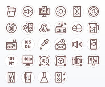 28 256x256 Bold Line Pixel Aligned Icons for Volume Projects vector