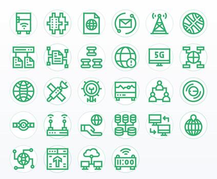 28 High Resolution Bold Line Display Perfect Icons for Network Projects vector