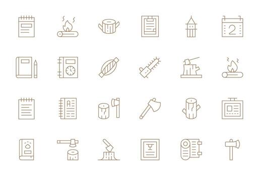 Log featuring 24 64x64 Icons in Thin Line Design vector