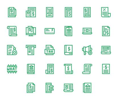 28 128x128 Bold Line Icons optimized for Statement Display Perfect display vector