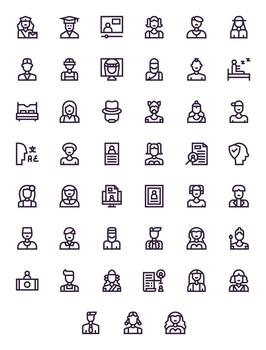 45 Bold Line Display Perfect Icons tailored for Person High Resolution interface vector