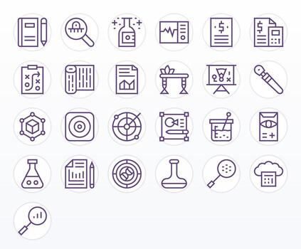 análisis completar paquete con 25 alto resolución regular línea monitor Perfecto íconos vector