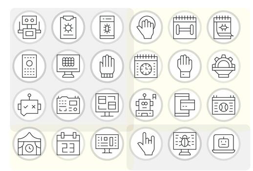 programa último paquete con 24 128x128 Delgado línea píxel alineado íconos vector