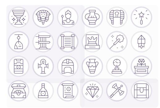 24 Icons for Artifact optimized in PIXEL Perfect 128x128 Thin Line resolution vector